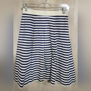 Ann Taylor Navy and White Striped Skirt